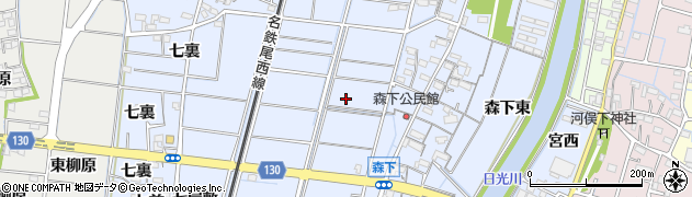 愛知県稲沢市祖父江町本甲五拾石周辺の地図