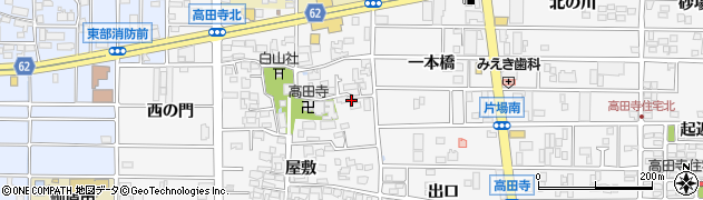愛知県北名古屋市高田寺屋敷387周辺の地図