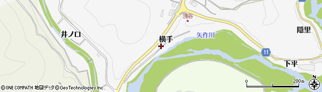 愛知県豊田市浅谷町横手周辺の地図