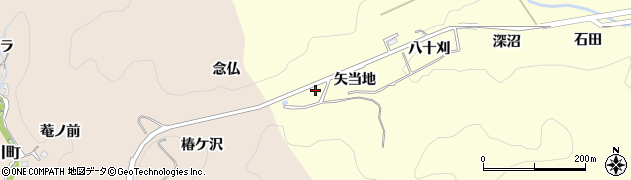 愛知県豊田市三箇町（矢当地）周辺の地図