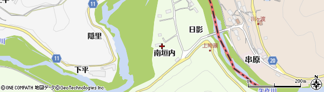 愛知県豊田市時瀬町（南垣内）周辺の地図