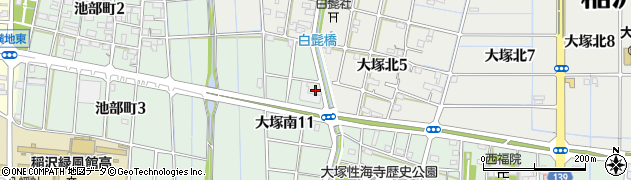 愛知県稲沢市大塚町高畑周辺の地図