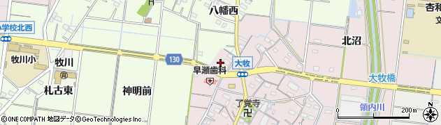 愛知県稲沢市祖父江町大牧郷中8周辺の地図