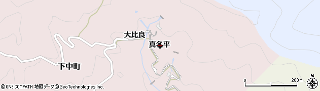 愛知県豊田市下中町真名平周辺の地図