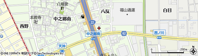 愛知県北名古屋市中之郷八反72周辺の地図