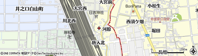 愛知県稲沢市井之口町周辺の地図