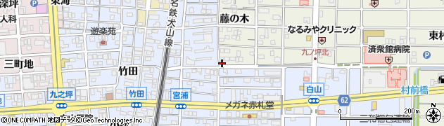 愛知県北名古屋市鹿田藤の木58周辺の地図