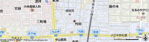 愛知県北名古屋市九之坪（竹田）周辺の地図