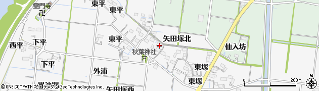 愛知県稲沢市祖父江町神明津（東村北）周辺の地図
