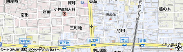 愛知県北名古屋市九之坪（西竹田）周辺の地図