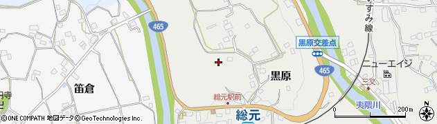 千葉県大多喜町（夷隅郡）黒原周辺の地図