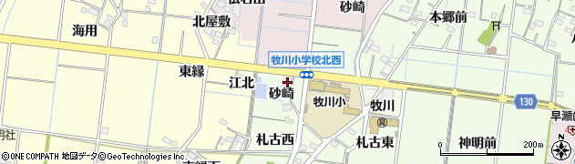 愛知県稲沢市祖父江町中牧川田周辺の地図