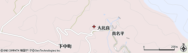 愛知県豊田市下中町（大比良）周辺の地図