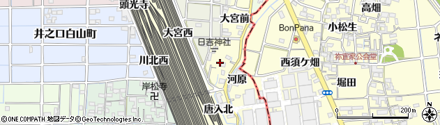 愛知県稲沢市井之口町（山王前）周辺の地図