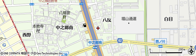 愛知県北名古屋市中之郷八反13周辺の地図