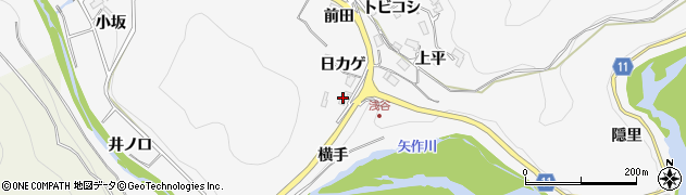 愛知県豊田市浅谷町（日カゲ）周辺の地図