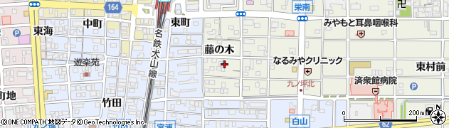 愛知県北名古屋市鹿田藤の木36周辺の地図