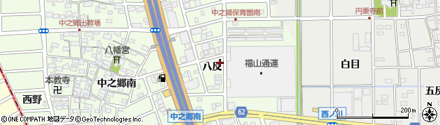愛知県北名古屋市中之郷八反57周辺の地図