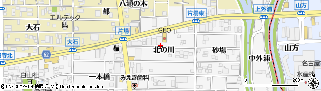 愛知県北名古屋市高田寺北の川周辺の地図