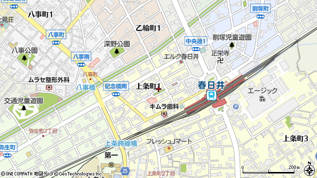 〒486-0833 愛知県春日井市上条町の地図