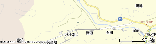 愛知県豊田市三箇町（堅坂）周辺の地図