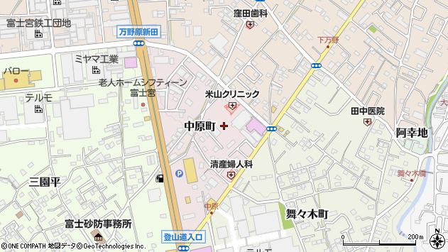 〒418-0002 静岡県富士宮市中原町の地図