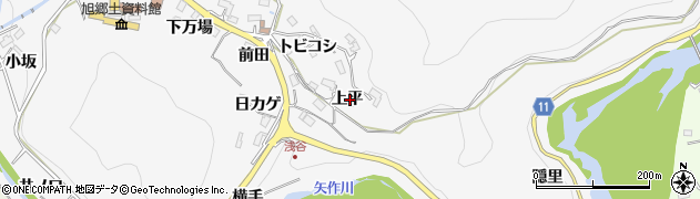 愛知県豊田市浅谷町上平638周辺の地図