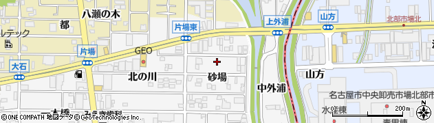 愛知県北名古屋市高田寺（砂場）周辺の地図