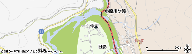 愛知県豊田市時瀬町（仲切）周辺の地図