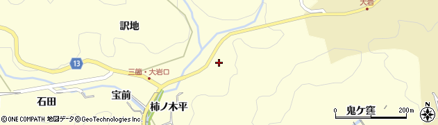 愛知県豊田市三箇町柿ノ木平周辺の地図