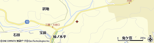 愛知県豊田市三箇町（柿ノ木平）周辺の地図