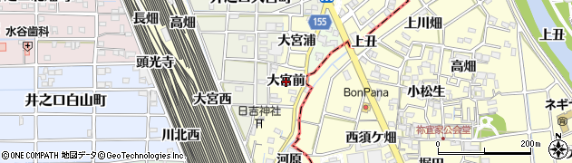 愛知県稲沢市井之口町（大宮前）周辺の地図