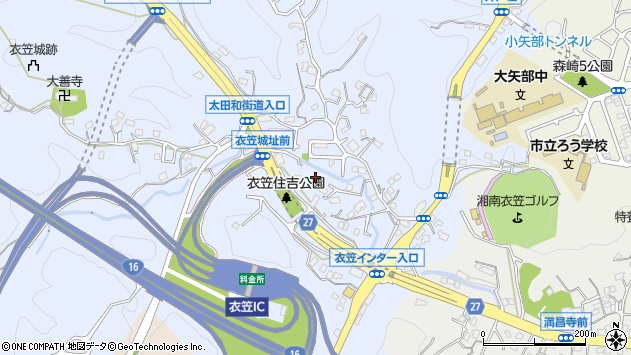〒238-0025 神奈川県横須賀市衣笠町の地図