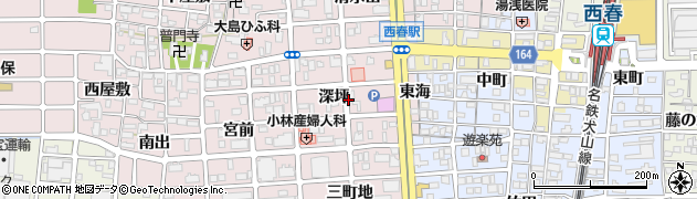 愛知県北名古屋市西之保（深坪）周辺の地図