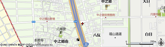 愛知県北名古屋市中之郷八反1周辺の地図