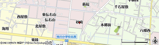 愛知県稲沢市祖父江町中牧砂崎周辺の地図