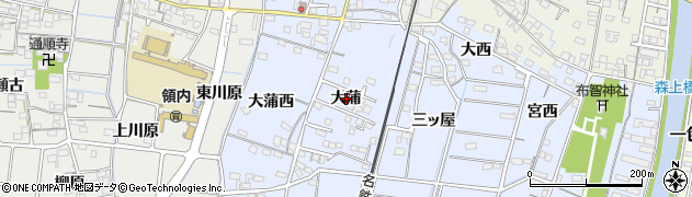 愛知県稲沢市祖父江町本甲（大蒲）周辺の地図