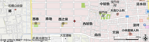 愛知県北名古屋市西之保（西出）周辺の地図