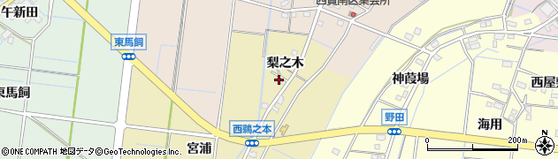 愛知県稲沢市祖父江町西鵜之本宮浦118周辺の地図