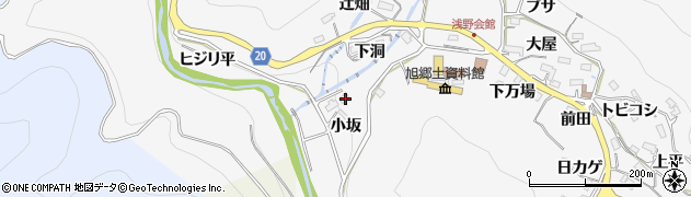 愛知県豊田市浅谷町（小坂）周辺の地図
