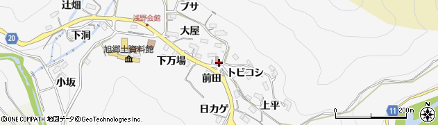 愛知県豊田市浅谷町大屋550周辺の地図