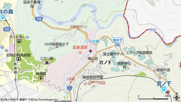 〒250-0403 神奈川県足柄下郡箱根町底倉の地図
