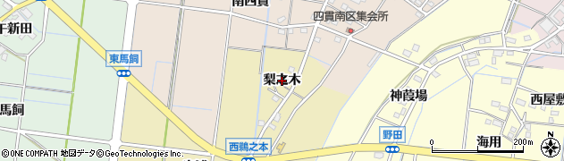 愛知県稲沢市祖父江町西鵜之本（梨之木）周辺の地図