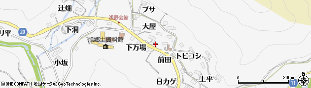 愛知県豊田市浅谷町大屋542周辺の地図