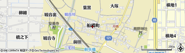 愛知県稲沢市船橋町周辺の地図