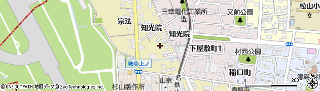 愛知県春日井市宗法町知光院周辺の地図