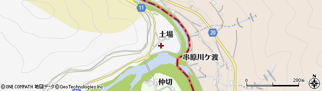愛知県豊田市浅谷町（土場）周辺の地図
