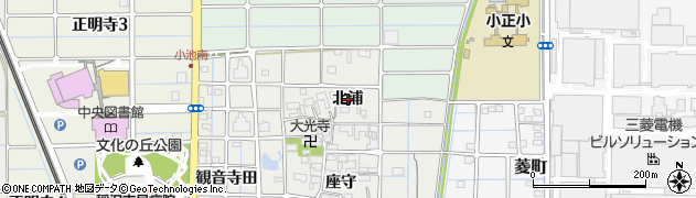 愛知県稲沢市長束町（北浦）周辺の地図