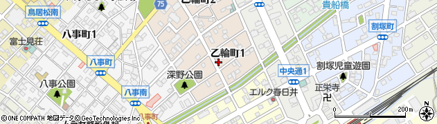 愛知県春日井市乙輪町1丁目周辺の地図