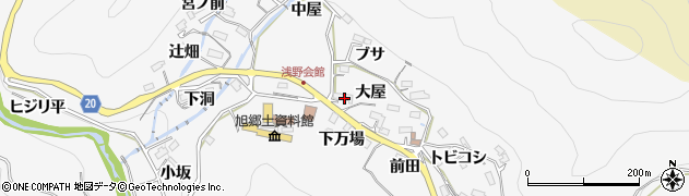 愛知県豊田市浅谷町大屋526周辺の地図